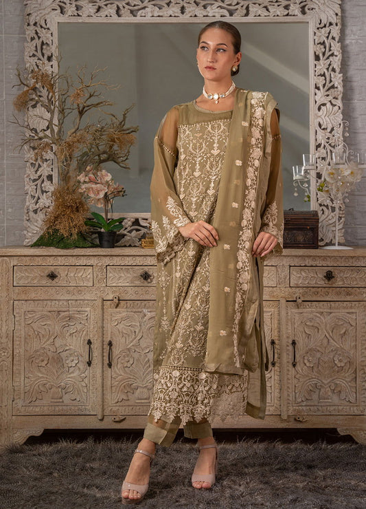 Iqraar Embroidered Luxury Chiffon Unstitched 3pcs - Jotey