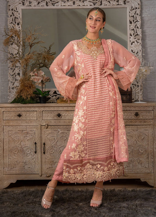 Iqraar Embroidered Luxury Chiffon Unstitched 3pcs - Jotey