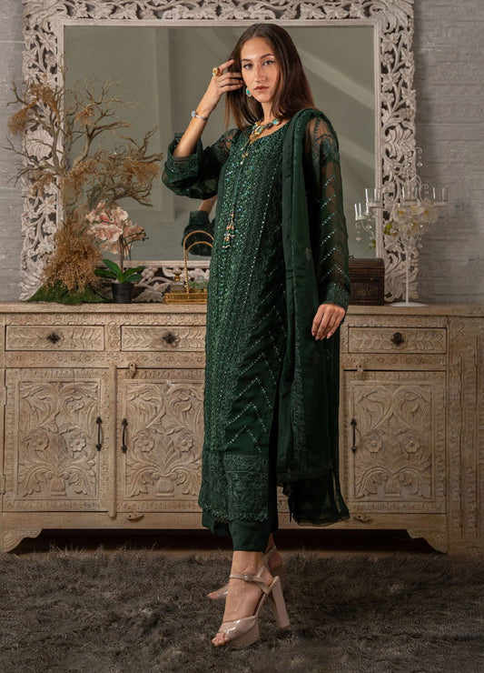 Iqraar Embroidered Luxury Chiffon Unstitched 3pcs - Jotey