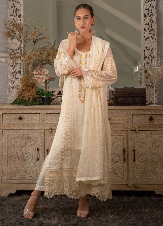 Iqraar Embroidered Luxury Chiffon Unstitched 3pcs - Jotey