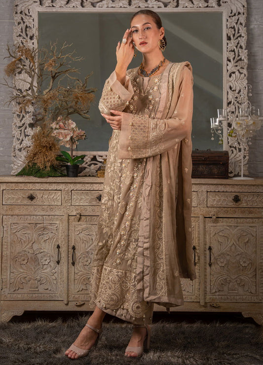 Iqraar Embroidered Luxury Chiffon Unstitched 3pcs - Jotey