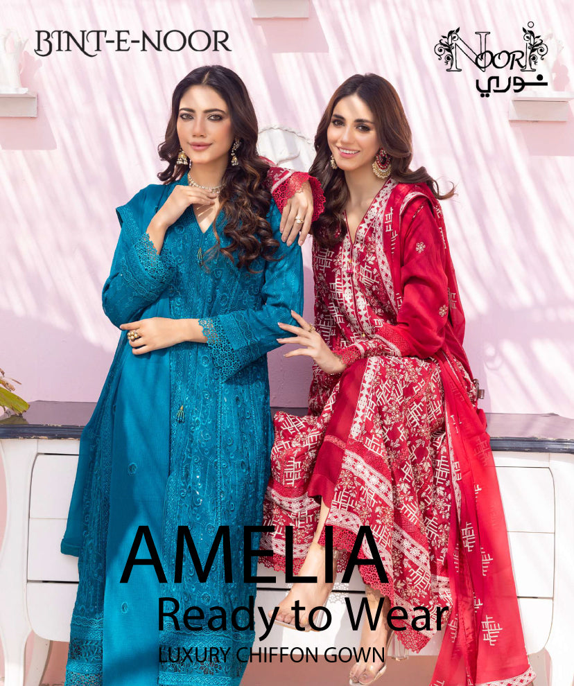 Amelia Stitched Luxury Chiffon Gown