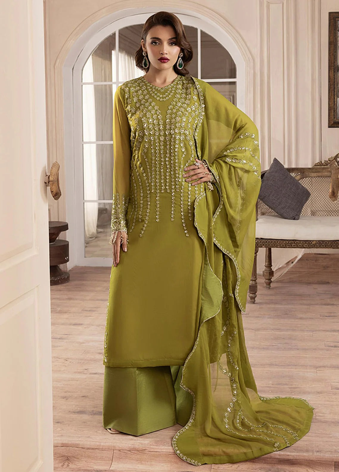 Sahane Elyssa Unstitched Festive Chiffon 3pcs