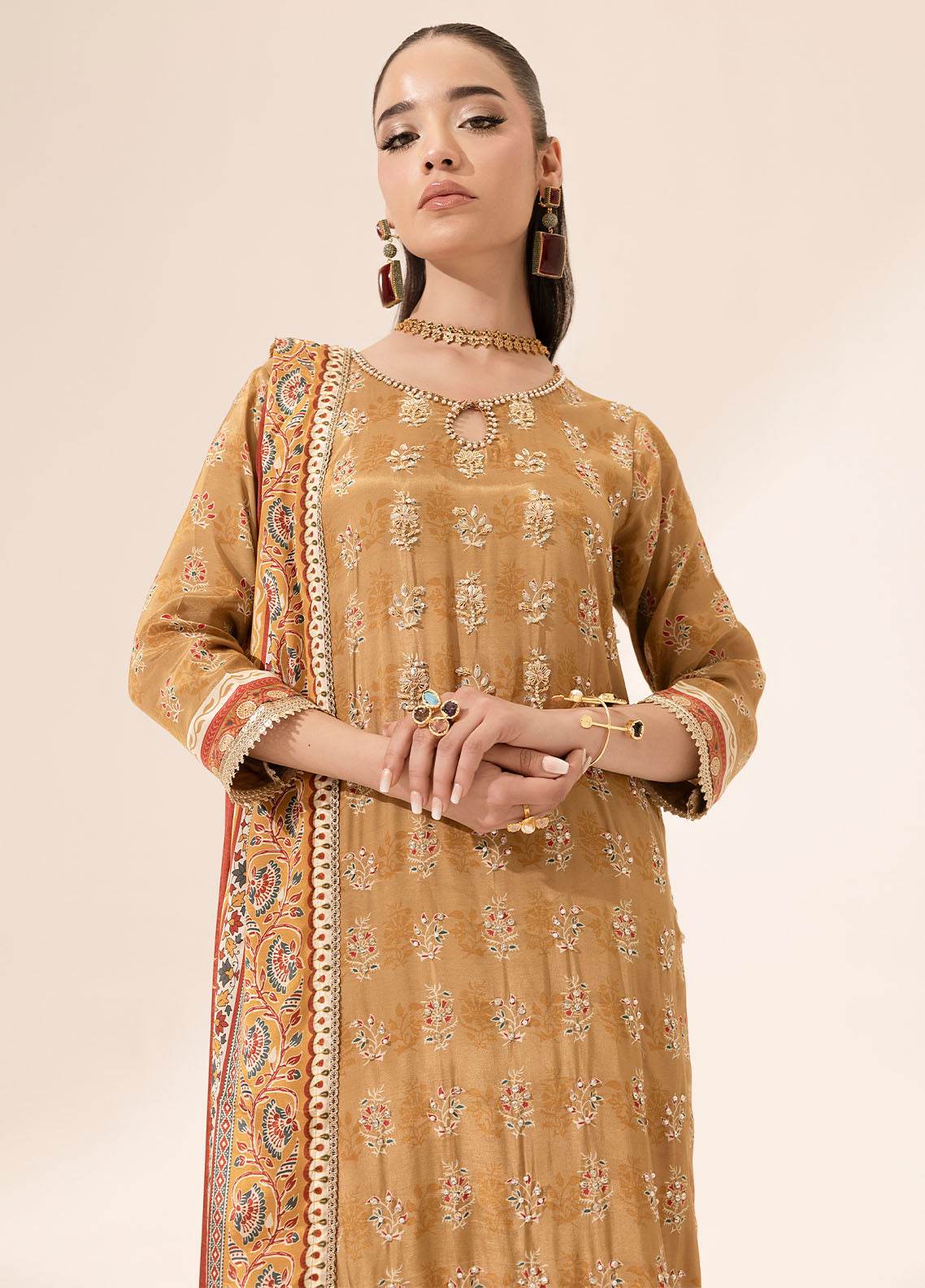 SUAY Eid Formals Unstitched Silk 3pcs - Jotey