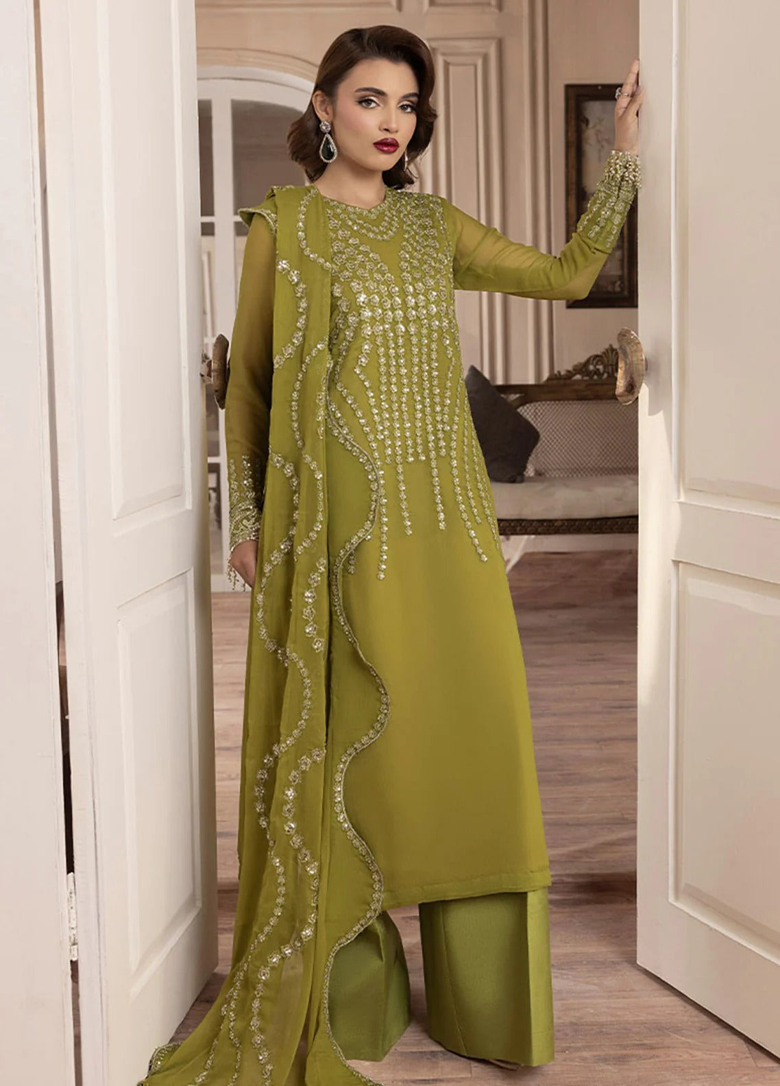 Sahane Elyssa Unstitched Festive Chiffon 3pcs