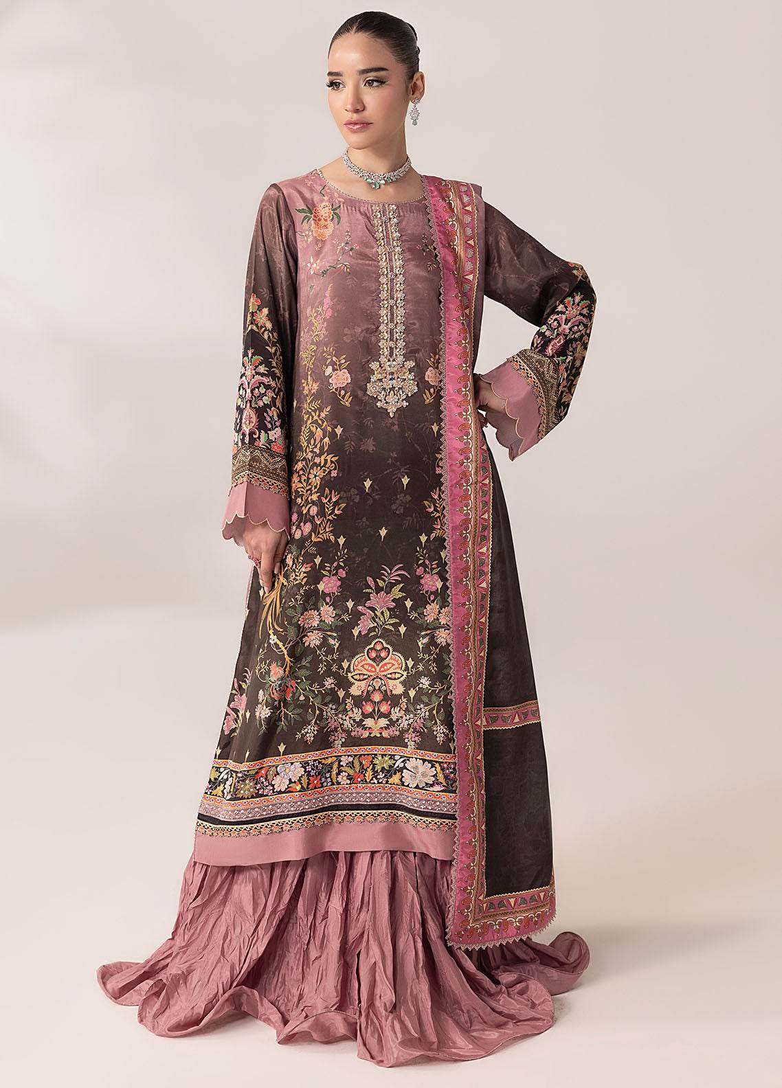 SUAY Eid Formals Unstitched Silk 3pcs - Jotey