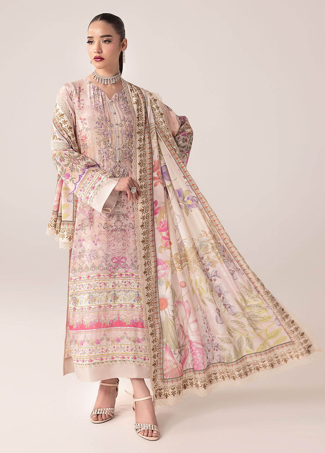 SUAY Eid Formals Unstitched Silk 3pcs - Jotey