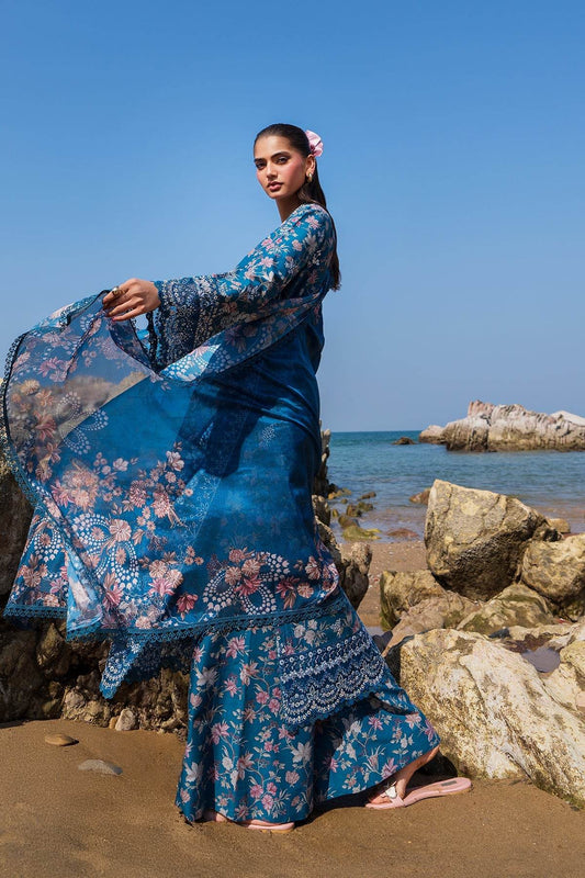 AFROZEH Endless Summer'25 Embroidered Printed Lawn 3pcs - Jotey