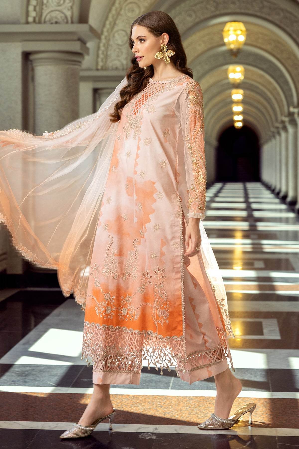 Charizma Festive Embroidered Unstitched Lawn 3pcs - Jotey