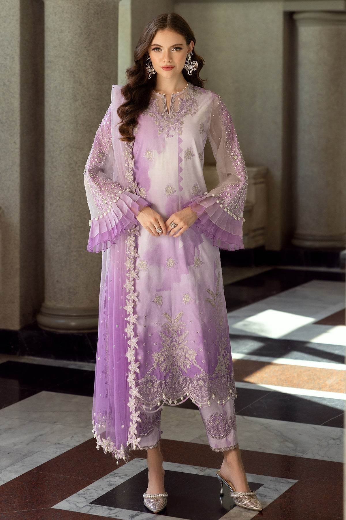 Charizma Festive Embroidered Unstitched Lawn 3pcs - Jotey