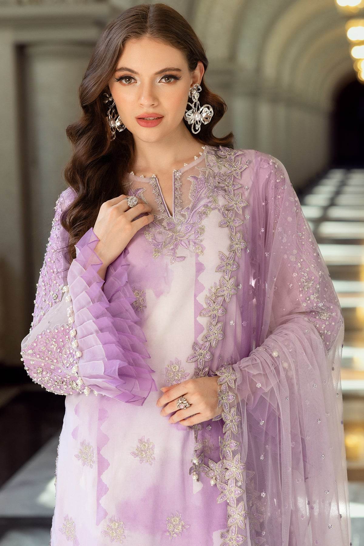 Charizma Festive Embroidered Unstitched Lawn 3pcs - Jotey