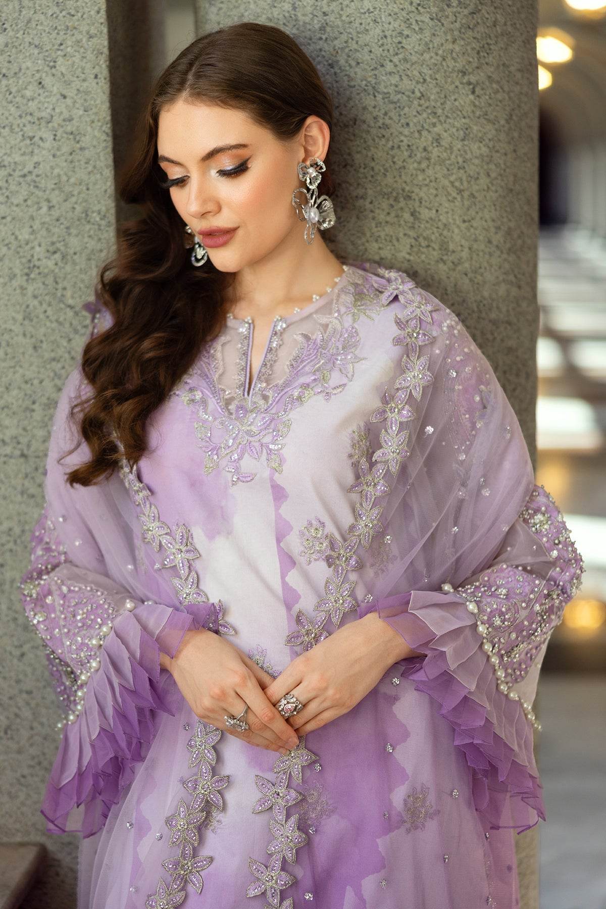 Charizma Festive Embroidered Unstitched Lawn 3pcs - Jotey