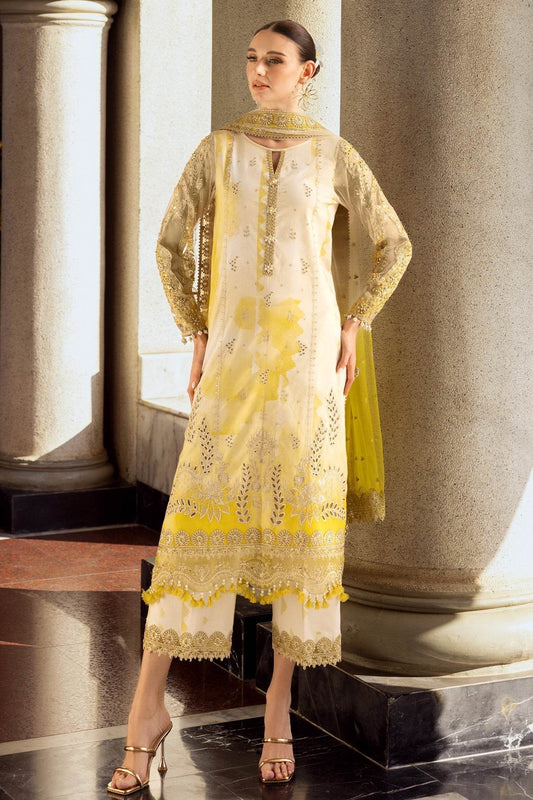 Charizma Festive Embroidered Unstitched Lawn 3pcs - Jotey