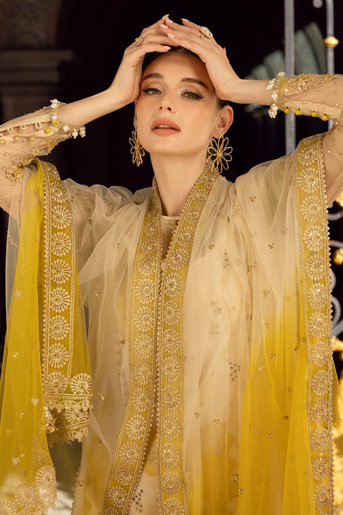 Charizma Festive Embroidered Unstitched Lawn 3pcs - Jotey