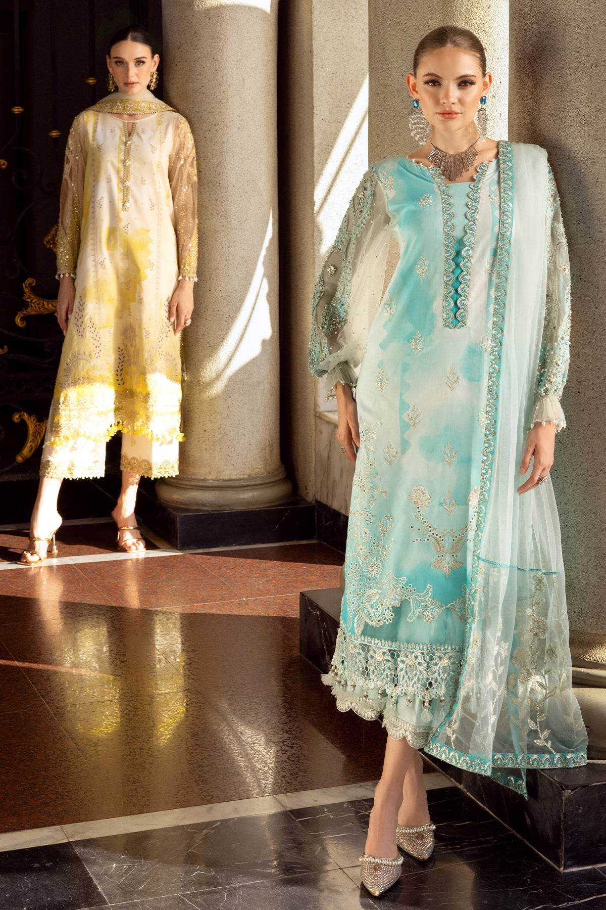 Charizma Festive Embroidered Unstitched Lawn 3pcs - Jotey