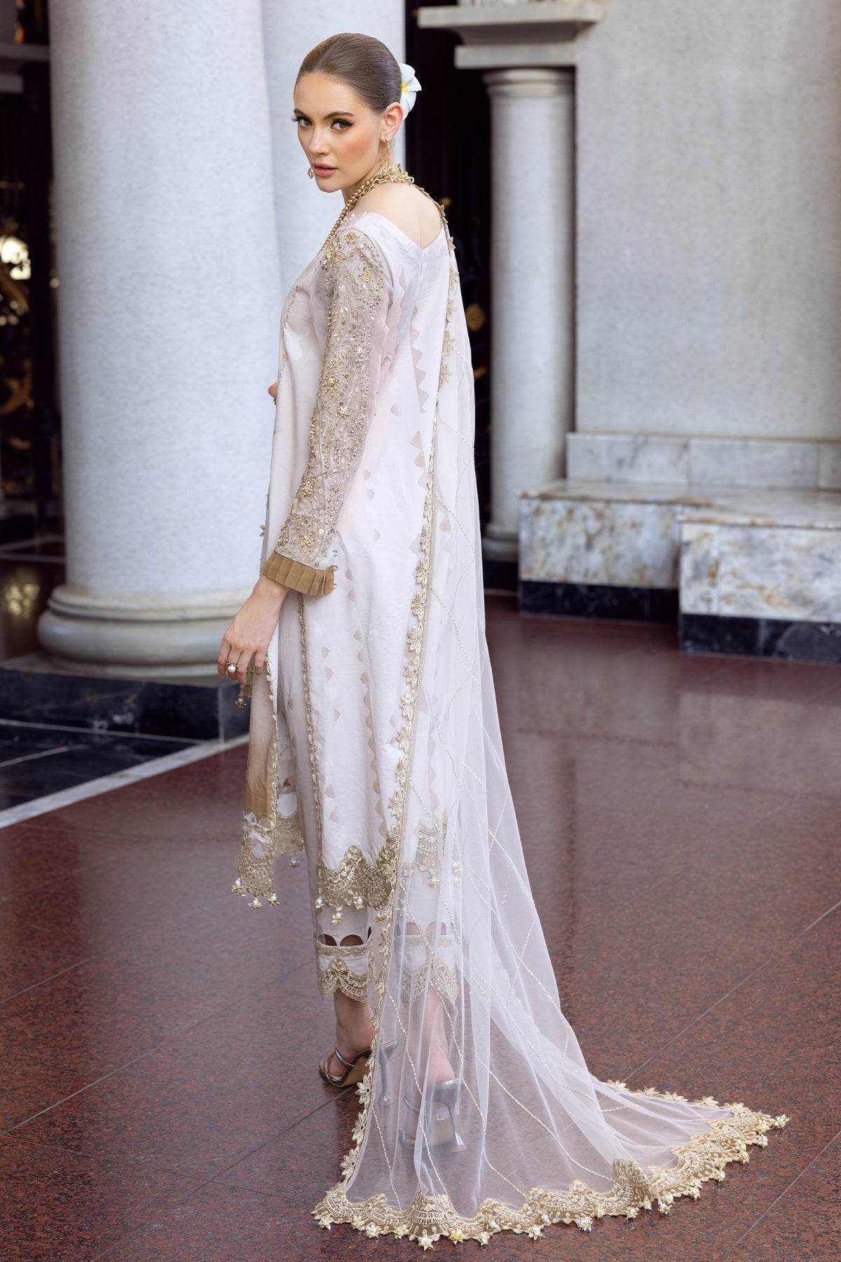 Charizma Festive Embroidered Unstitched Lawn 3pcs - Jotey