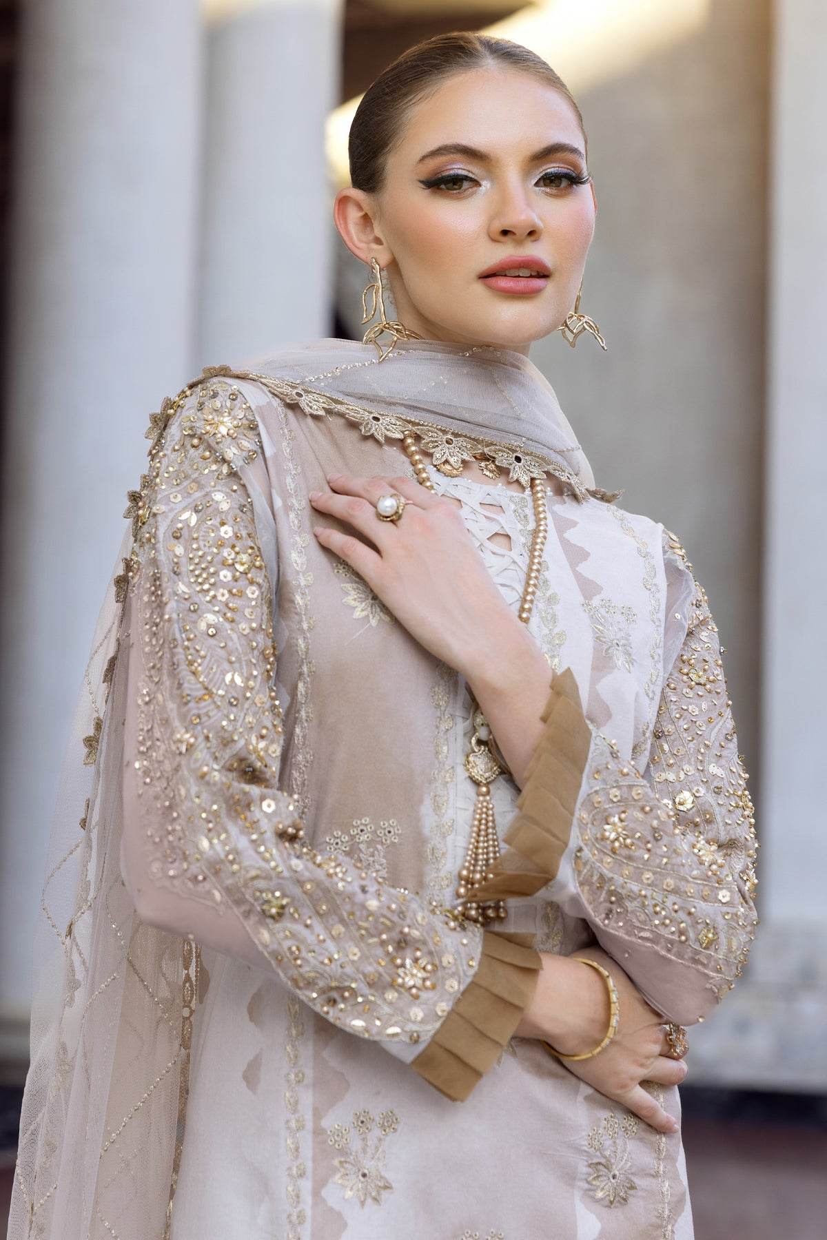 Charizma Festive Embroidered Unstitched Lawn 3pcs - Jotey