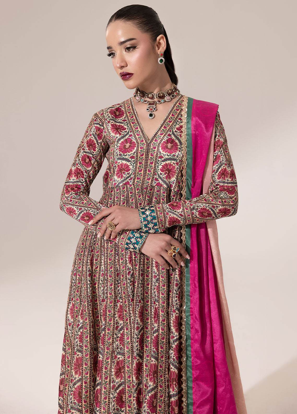 SUAY Eid Formals Unstitched Silk 3pcs - Jotey