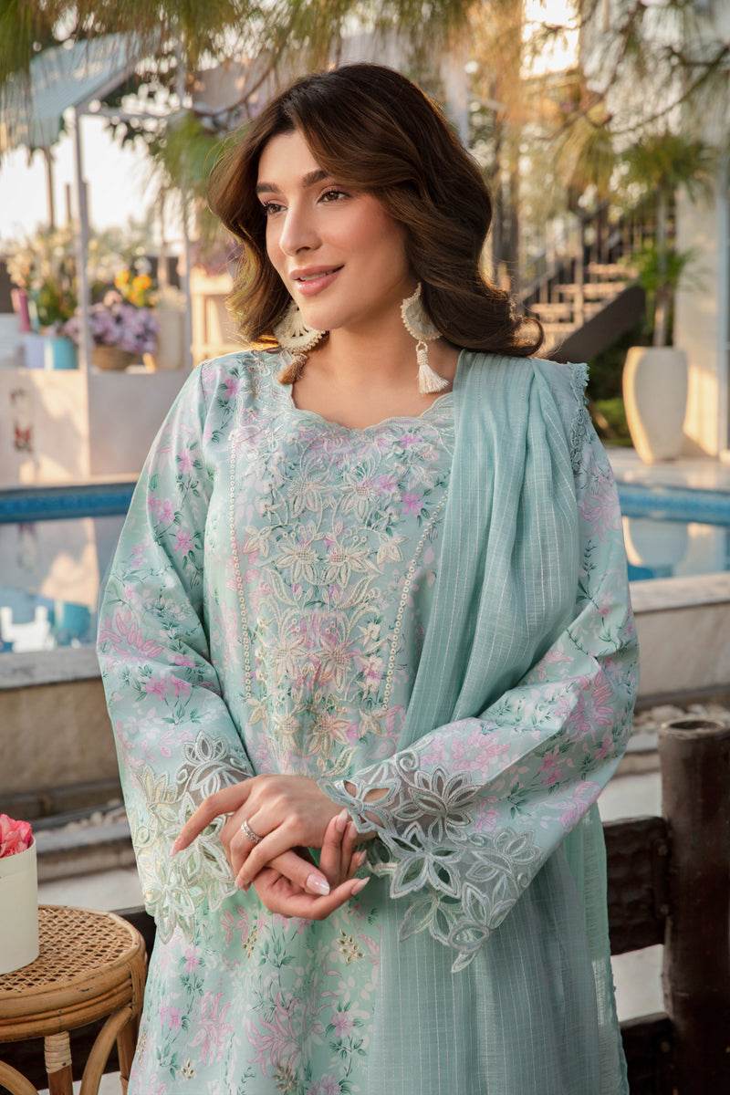 Rang Rasiya Florence Embroidered Lawn Unstitched 3pcs - Jotey