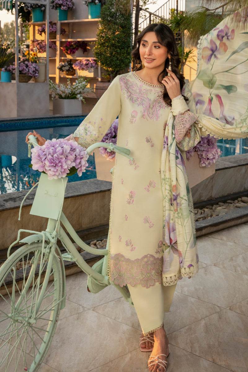 Rang Rasiya Florence Embroidered Lawn Unstitched 3pcs - Jotey