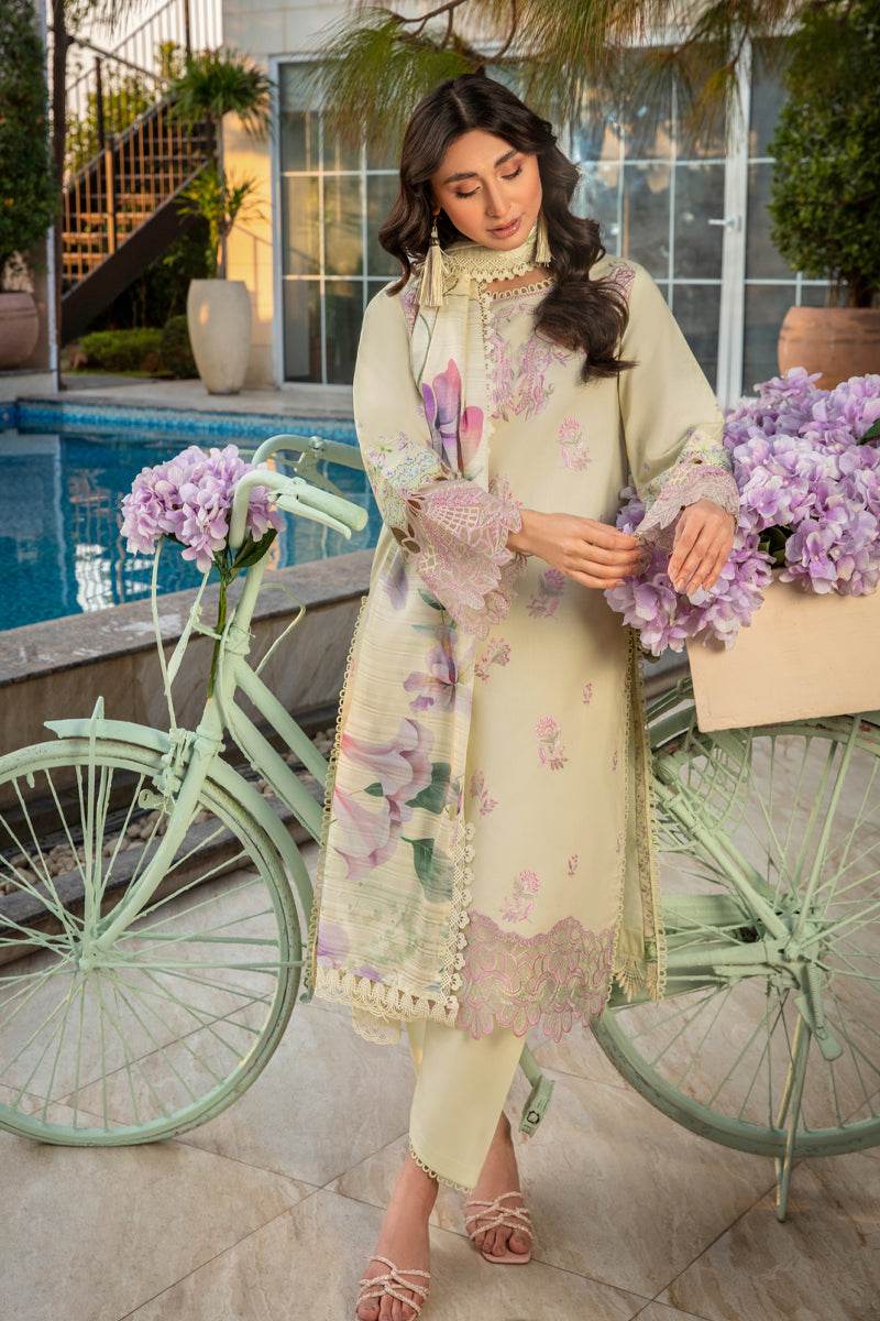 Rang Rasiya Florence Embroidered Lawn Unstitched 3pcs - Jotey