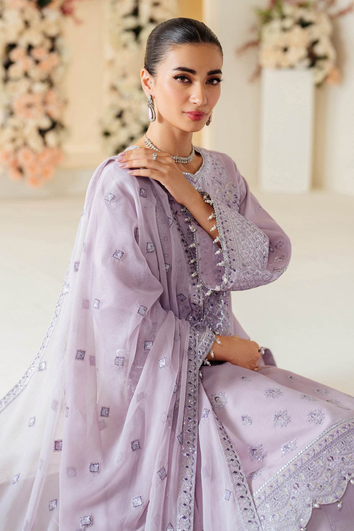 Luxe Raw Silk By Alizeh Embroidered Organza Unstitched 3pcs - Jotey