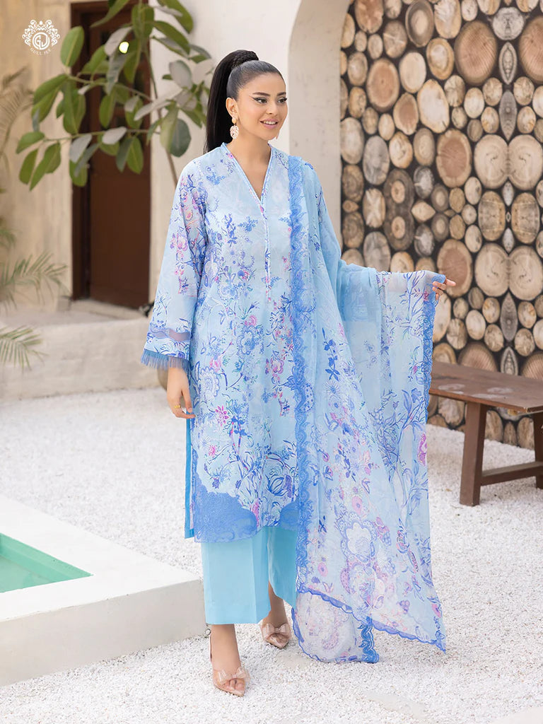 Mishaal By Gull Jee Embroidered Edit'26 Digital Printed Lawn Unstitched 3Pcs