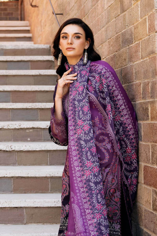 AFROZEH Damask The Holiday Edit'25 Embroidered Lawn 3pcs - Jotey