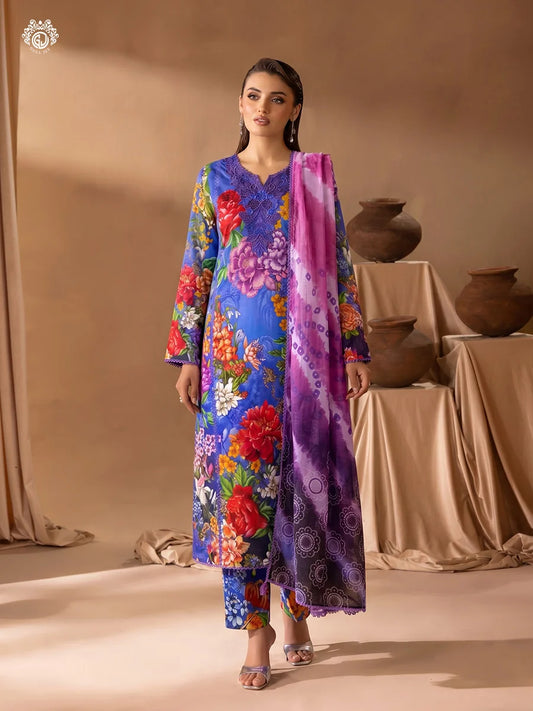 Printkari By Gull Jee Embroidered Digital Printed Lawn Unstitched 3Pcs