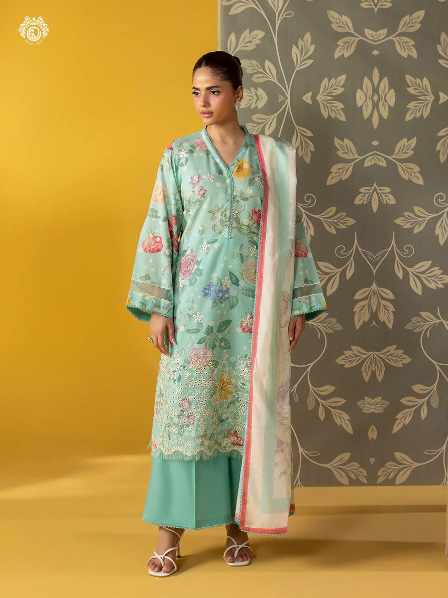 Mishaal By Gull Jee Embroidered Edit'26 Digital Printed Lawn Unstitched 3Pcs