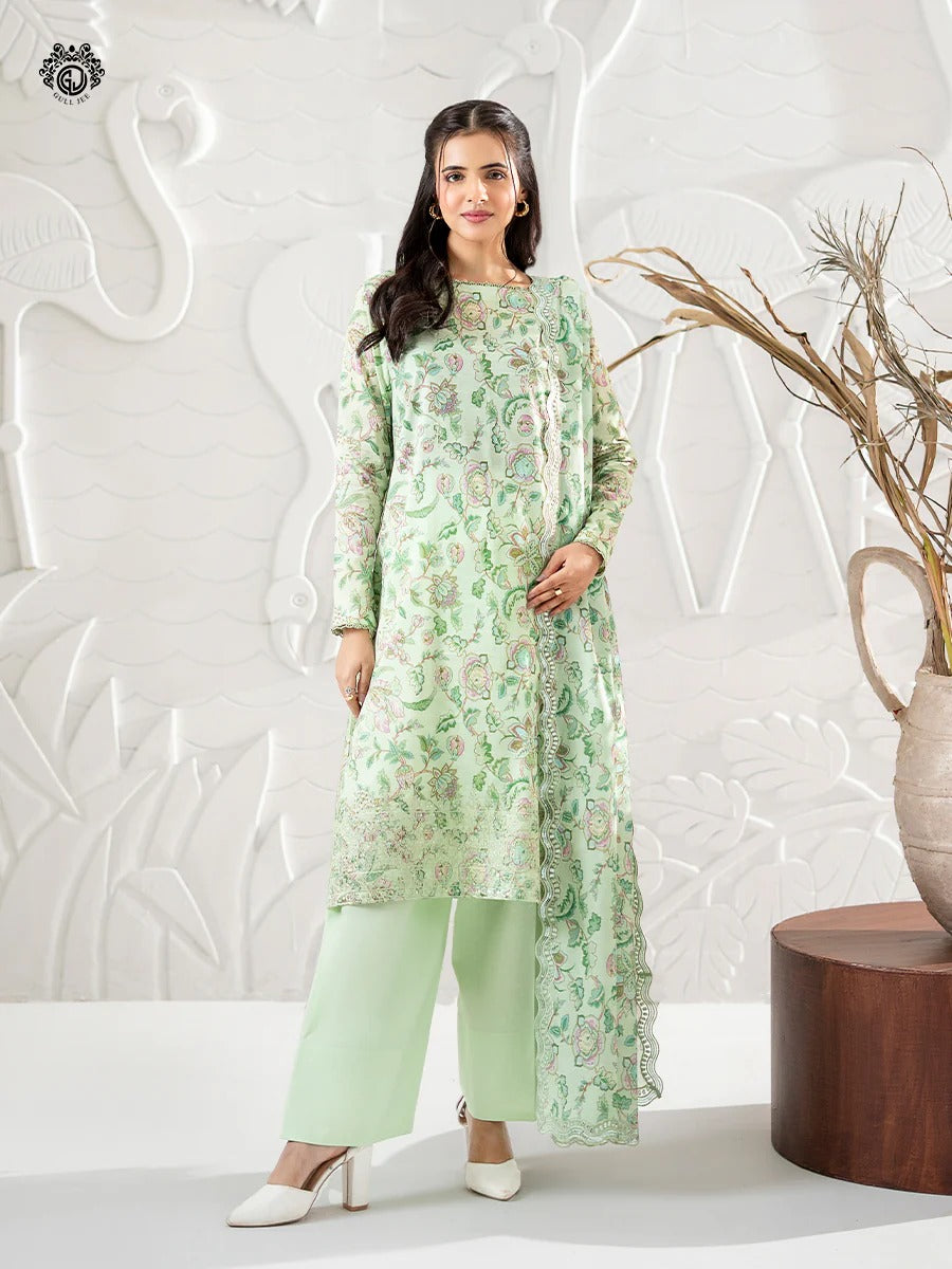 Ruhay Sukhan By Gull Jee Embroidered Digital Printed Lawn Unstitched 3 Piece