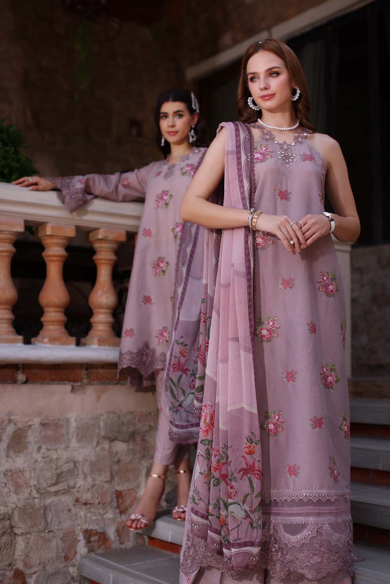 Noor By Saadia Asad Eid Luxe Printkari Embroidered Lawn Unstitched 3pcs