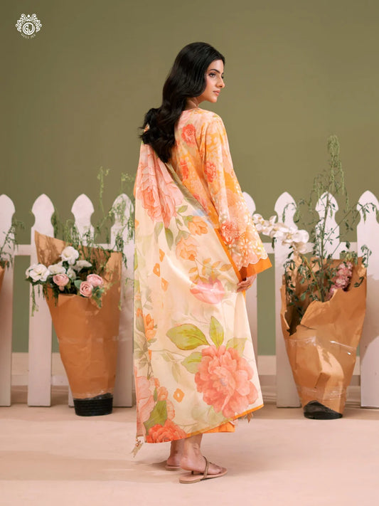 Bloom By Gull Jee Embroidered Digital Printed Lawn Unstitched 3Pcs