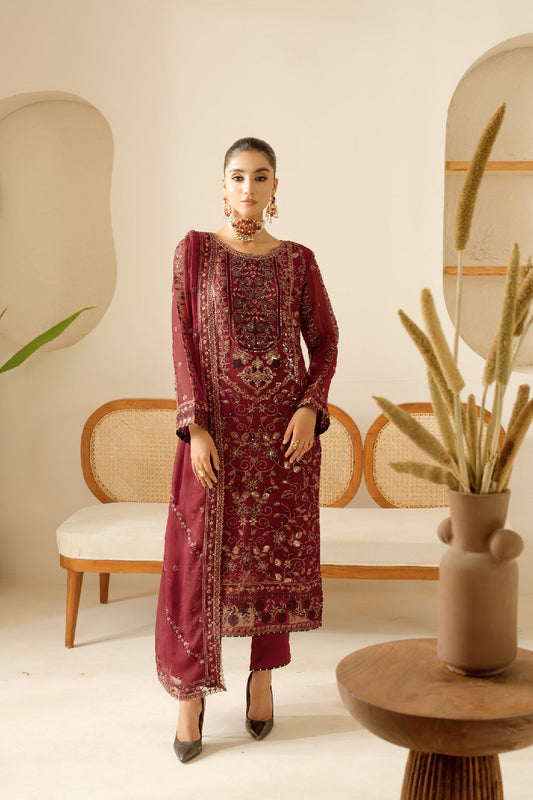 Sonehri By Ramsha Chiffon Unstitched 3pcs