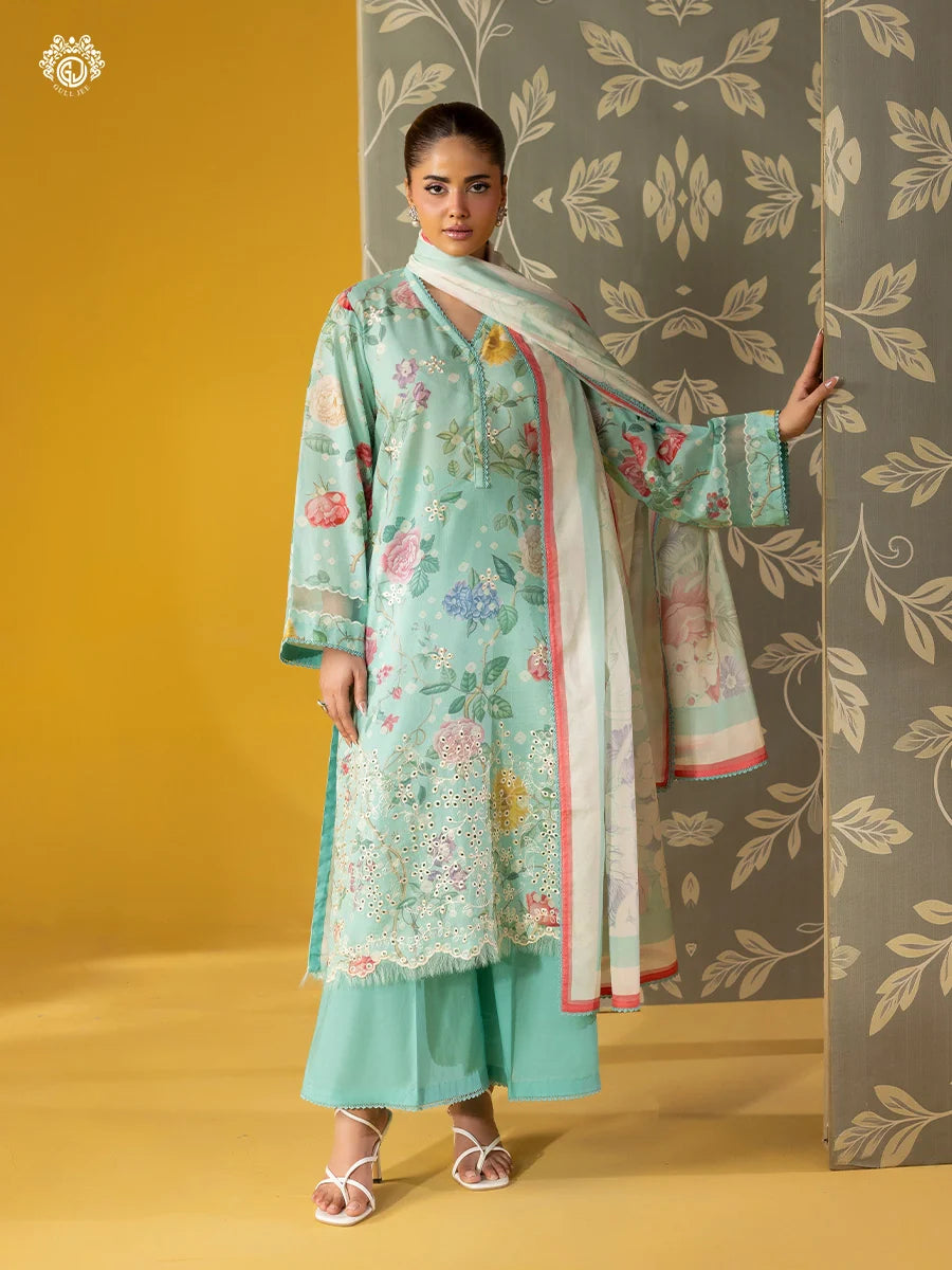 Mishaal By Gull Jee Embroidered Edit'26 Digital Printed Lawn Unstitched 3Pcs