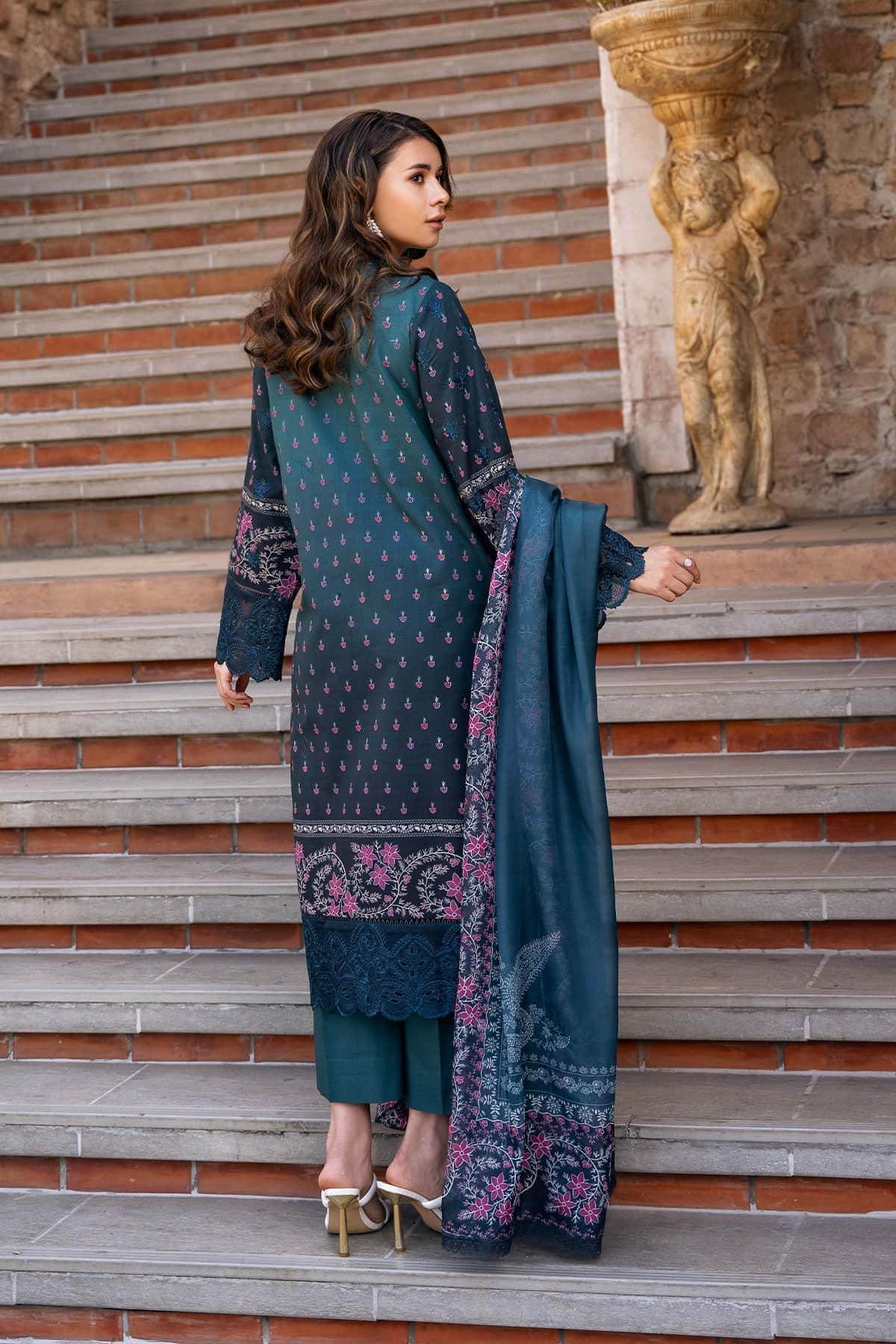 AFROZEH Damask The Holiday Edit'25 Embroidered Lawn 3pcs - Jotey