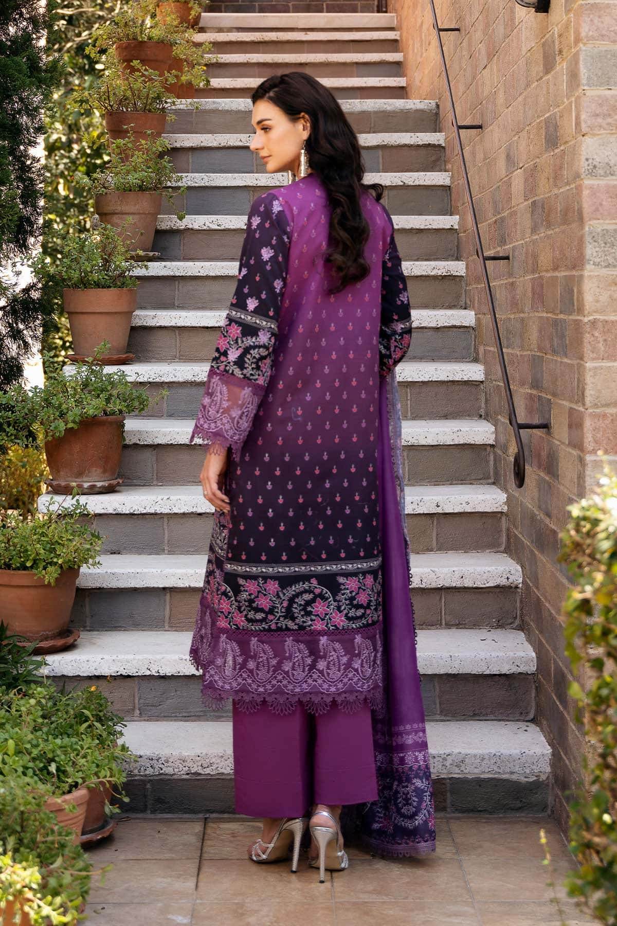 AFROZEH Damask The Holiday Edit'25 Embroidered Lawn 3pcs - Jotey