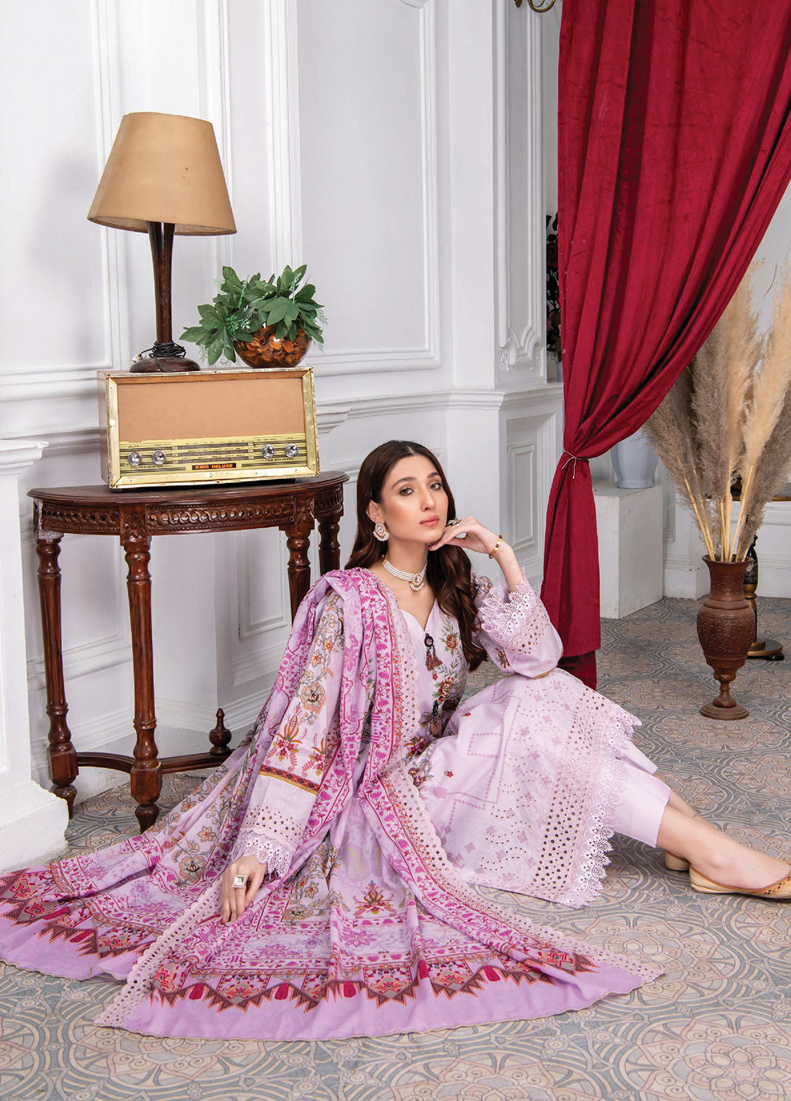 Mashaal By Riaz Arts Embroidered Lawn 3pcs - Jotey
