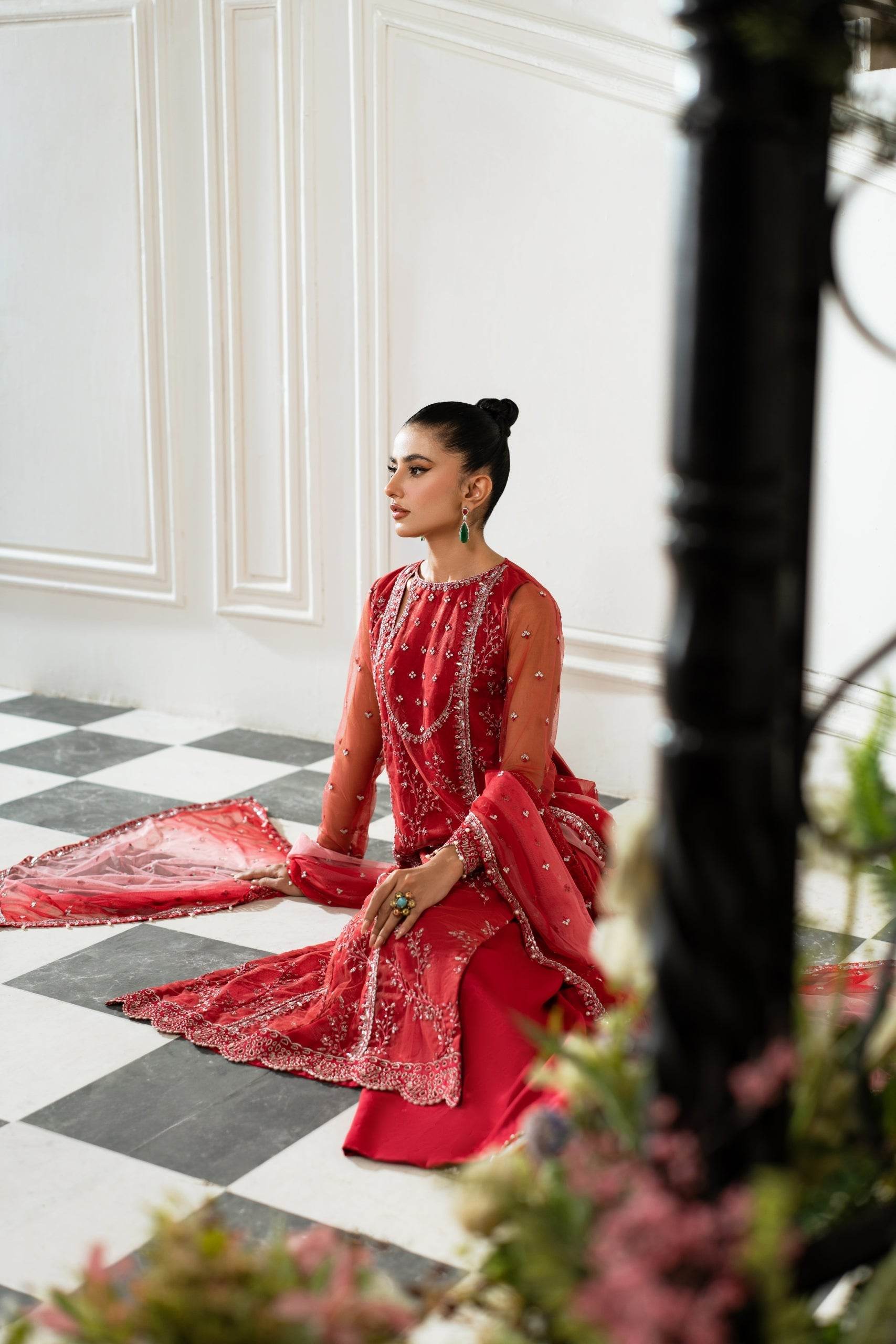AZZAL MISHRI Luxury Festive Embroidered Unstitched 3pcs - Jotey