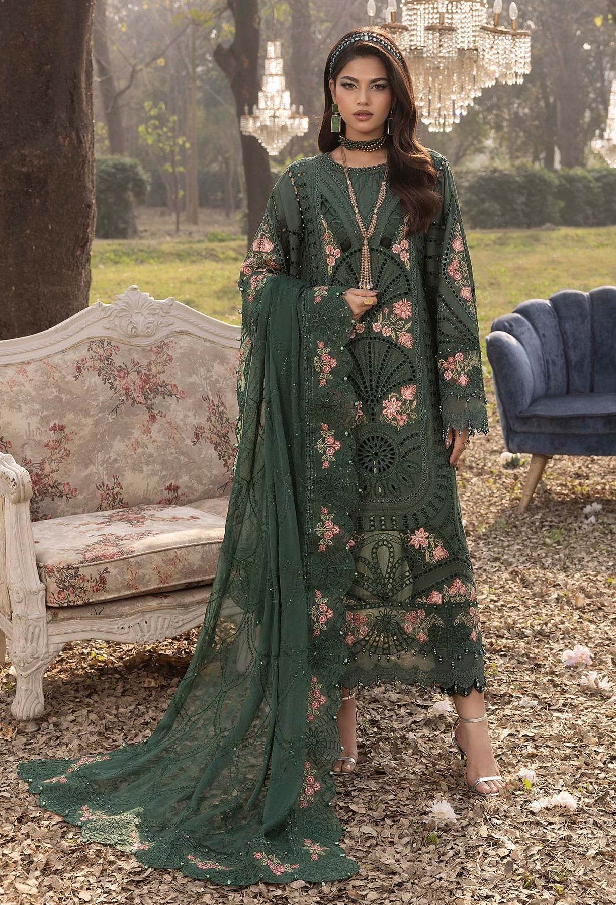 Adans Libas Bazm-E-Bahar Embroidered Lawn Unstitched 3 Piece - Jotey