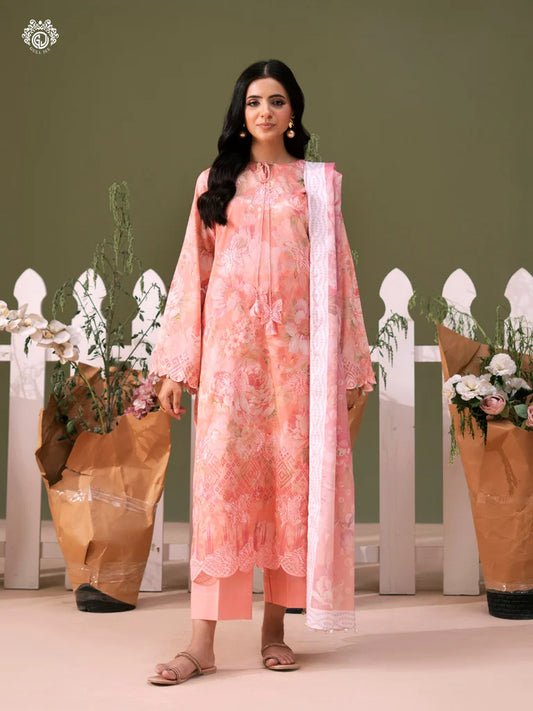Bloom By Gull Jee Embroidered Digital Printed Lawn Unstitched 3Pcs