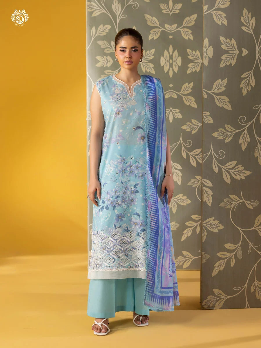 Mishaal By Gull Jee Embroidered Edit'26 Digital Printed Lawn Unstitched 3Pcs