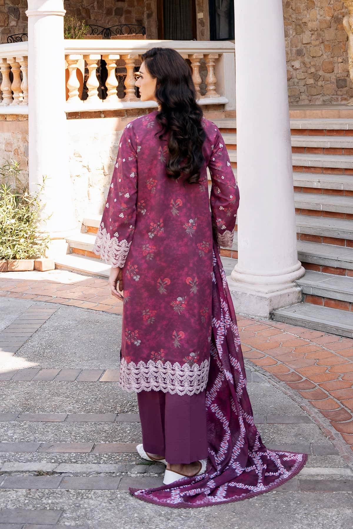 AFROZEH Damask The Holiday Edit'25 Embroidered Lawn 3pcs - Jotey