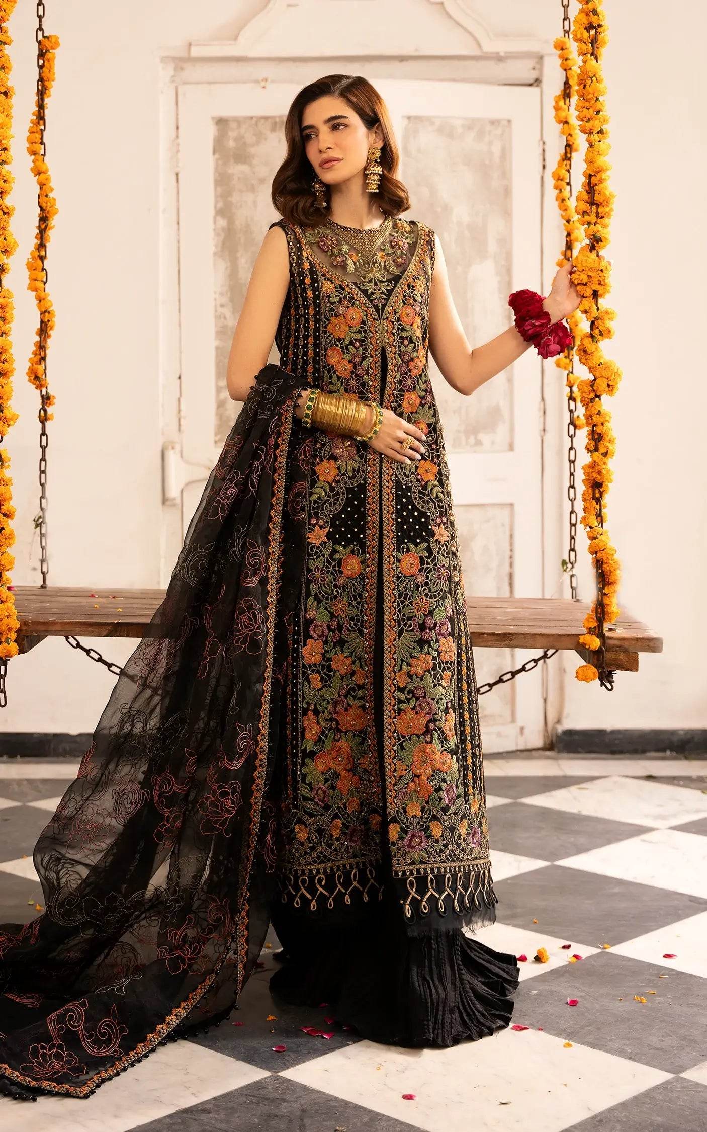Eid Festive By Asifa And Nabeel Vol-01 Embroidered Zari Net Unstitched 3pcs - Jotey
