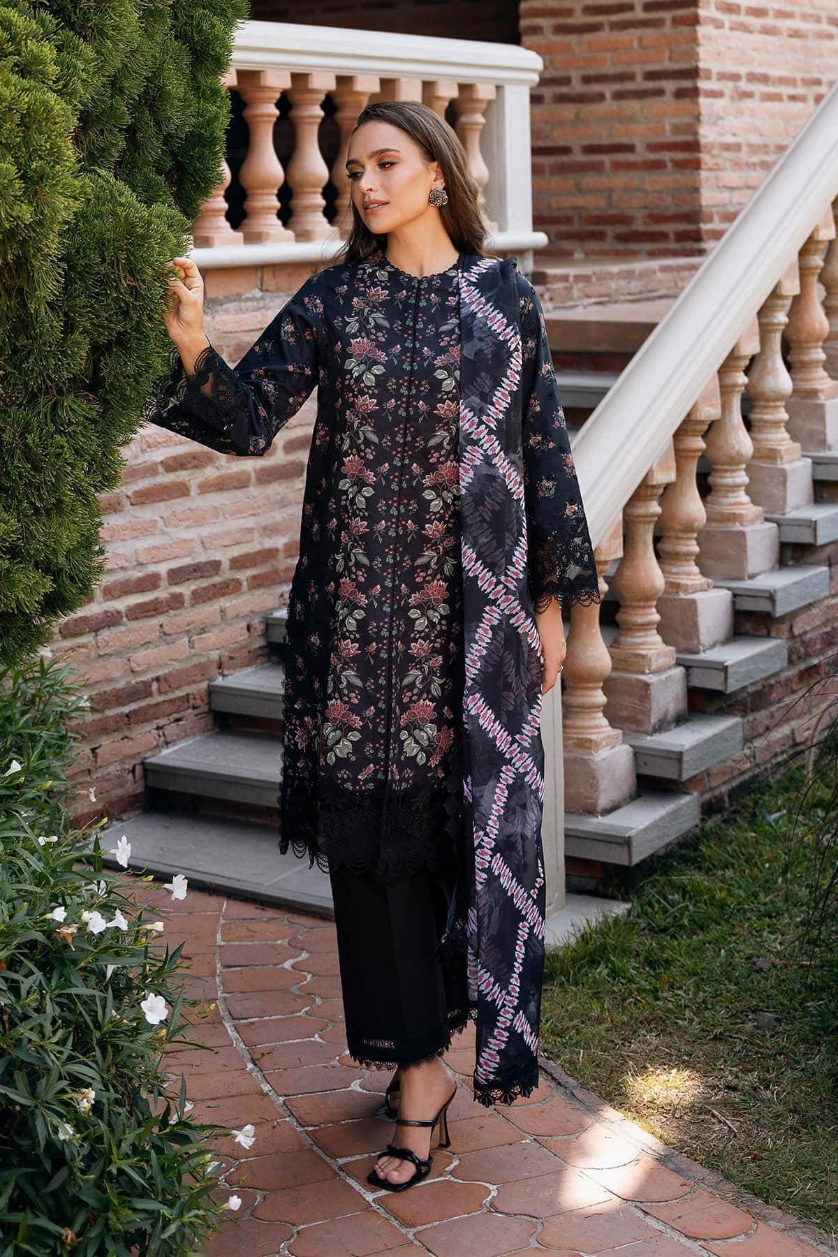 AFROZEH Damask The Holiday Edit'25 Embroidered Lawn 3pcs - Jotey