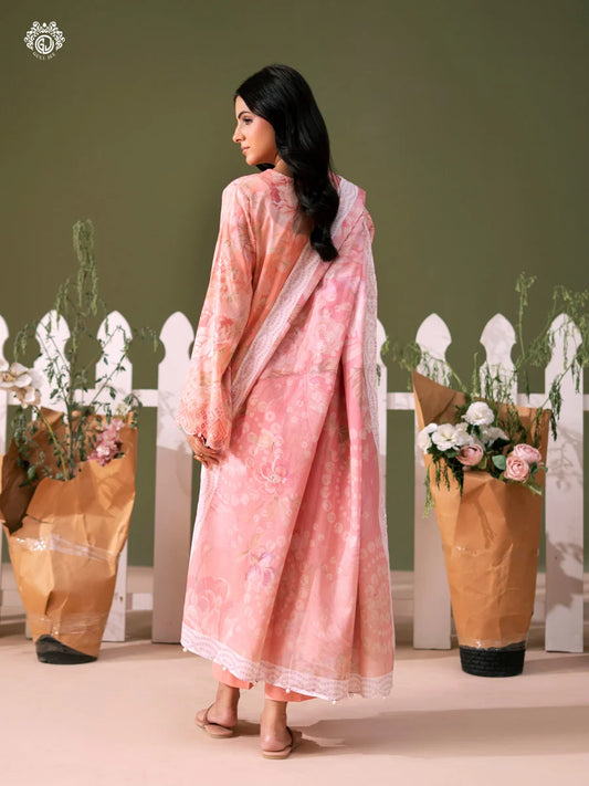 Bloom By Gull Jee Embroidered Digital Printed Lawn Unstitched 3Pcs