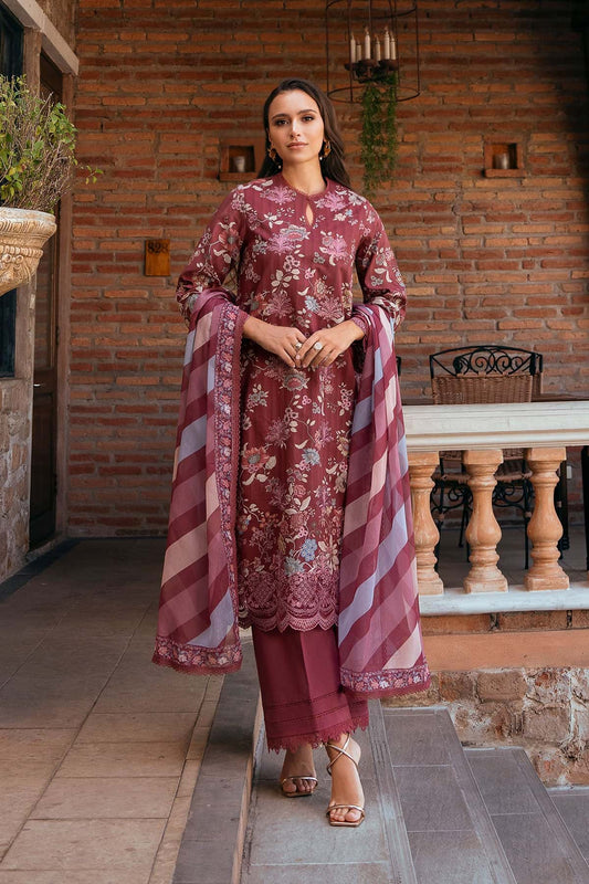 AFROZEH Damask The Holiday Edit'25 Embroidered Lawn 3pcs