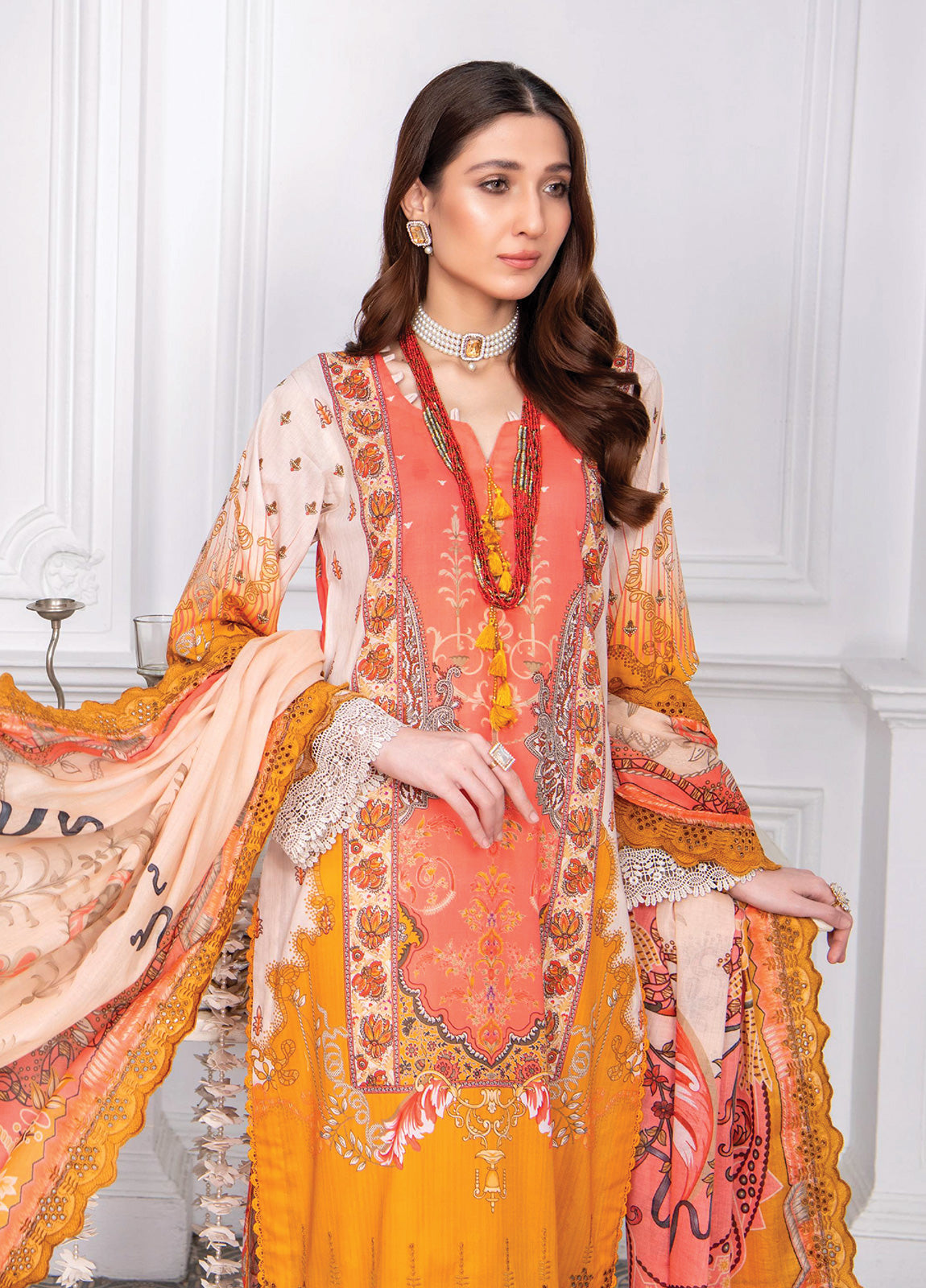 Mashaal By Riaz Arts Embroidered Lawn 3pcs - Jotey