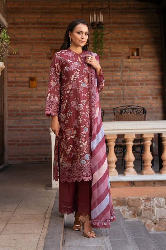 AFROZEH Damask The Holiday Edit'25 Embroidered Lawn 3pcs