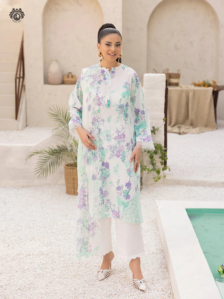 Mishaal By Gull Jee Embroidered Edit'26 Digital Printed Lawn Unstitched 3Pcs